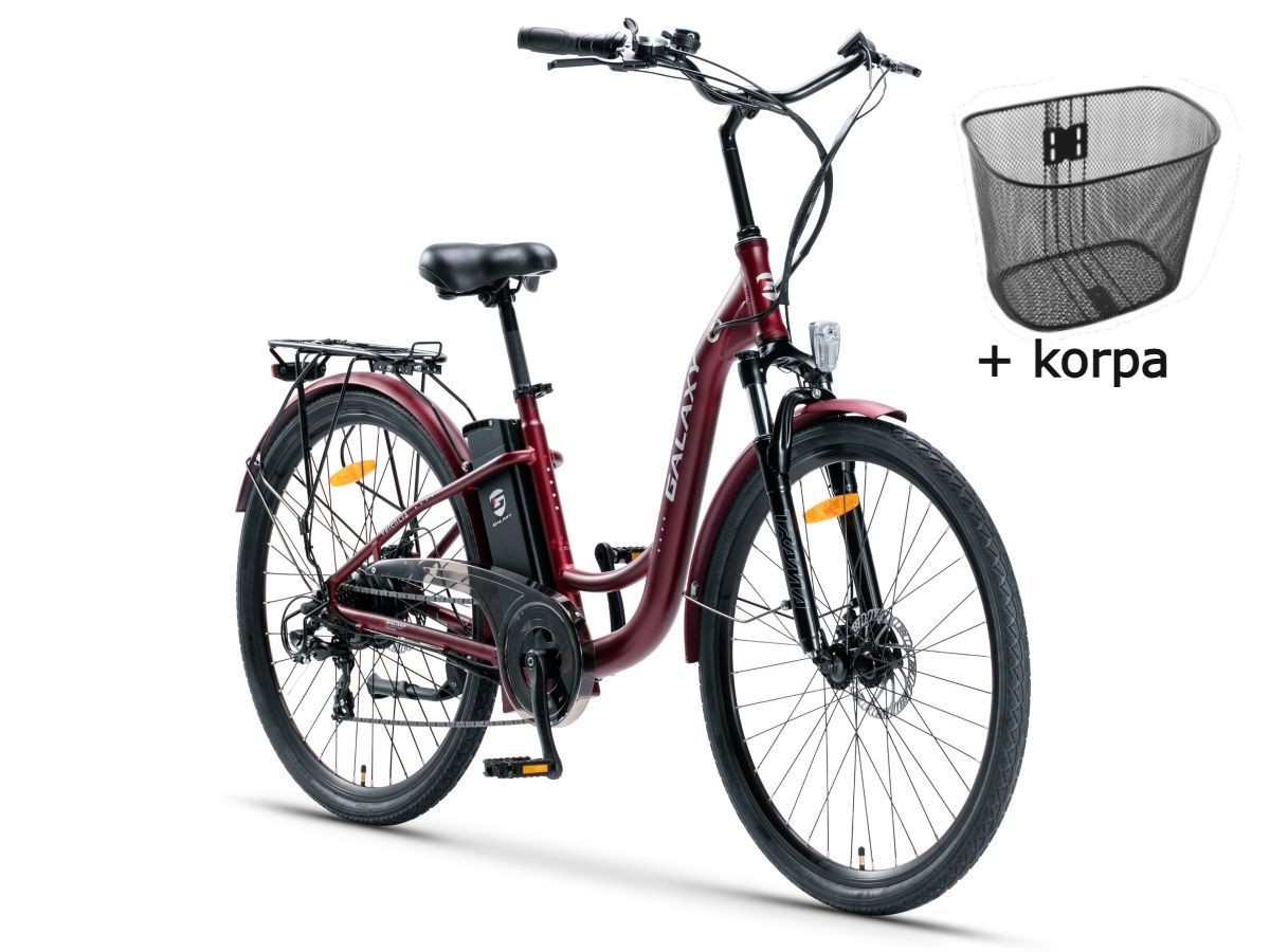 Električni bicikl 28" VALENCIA (250W 36V/10.4Ah lithium) bordo MAT