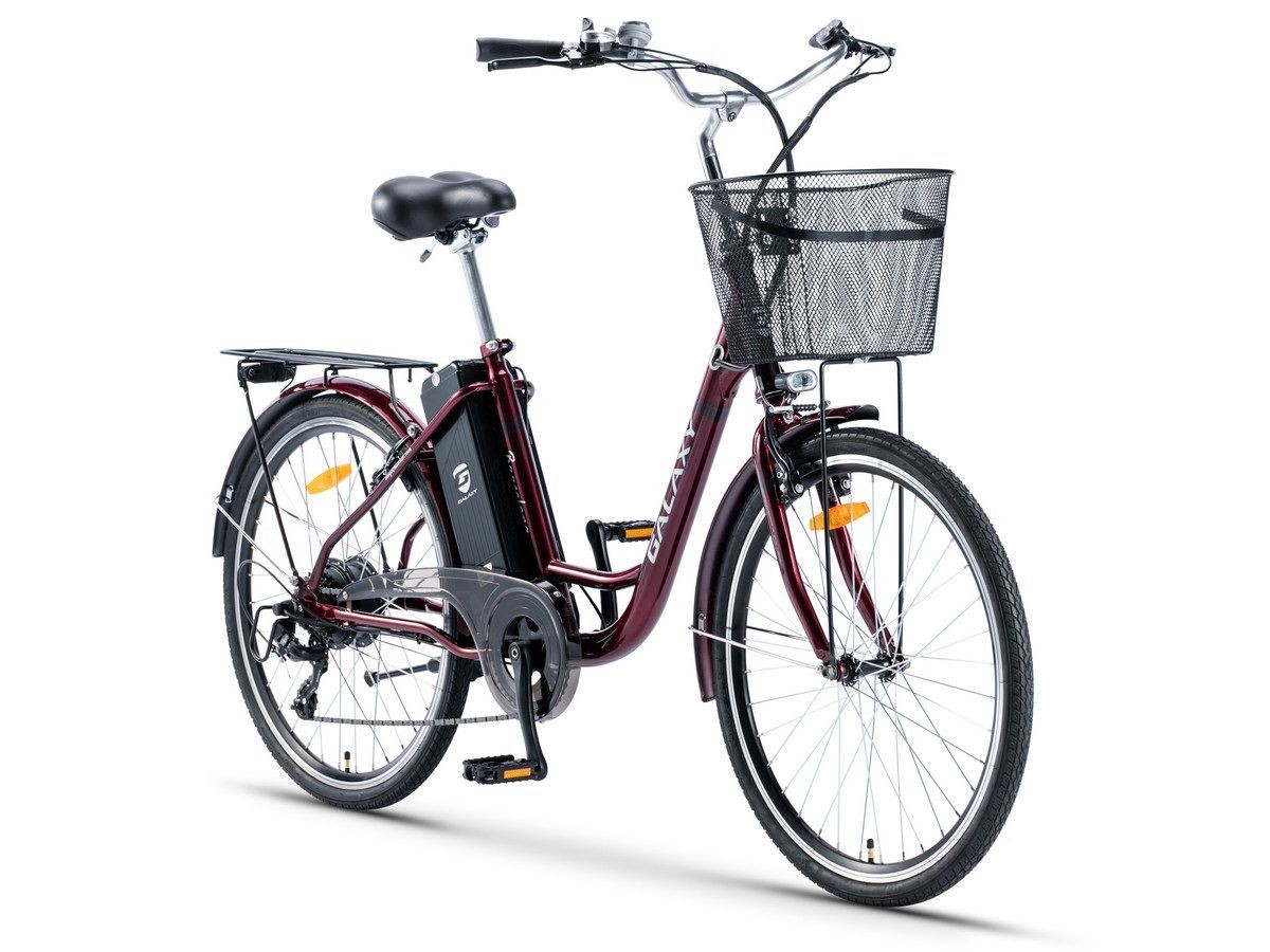 Električni bicikl 26" BARCELONA (250W 36V/10.4Ah lithium) bordo